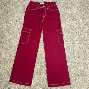 RSQ Y2K cargo pant Wide leg Baggy red pant Size 23
